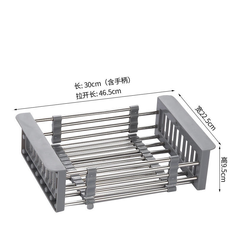 Adjustable Kitchen drain rack Stainless Steel Dish Drainer Kitchen Sink Dish Drying Rack VL-0081