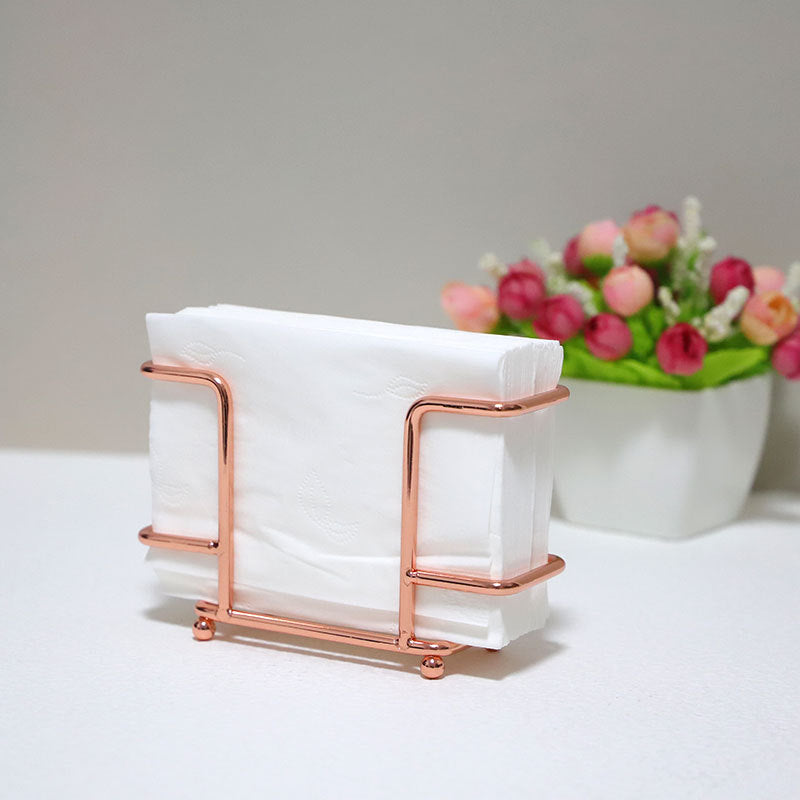 Nordic Vertical Iron Paper Towel Rack Square Napkin Holder Restaurant Hotel Metal Desktop Board Paper Storage Rack VL-0455