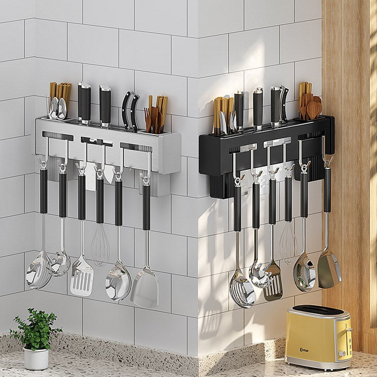 Stainless Steel Knife Holder Wall-mounted Punch-free Thickened Kitchen Knife Holder Organizer VL-0497