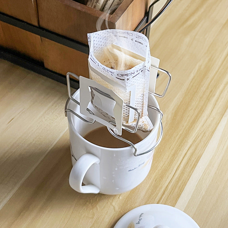 Japanese style hanging ear coffee holder Portable stainless steel filter paper bag holder VL-0272