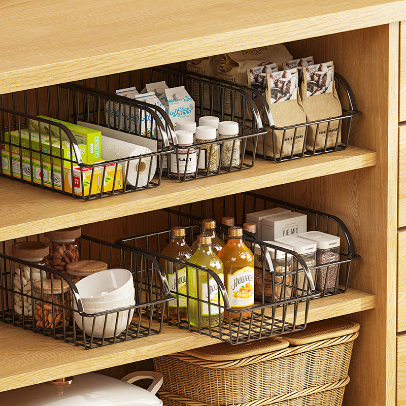 Simple metal storage basket for storage of food or washing and care supplies VL-0290