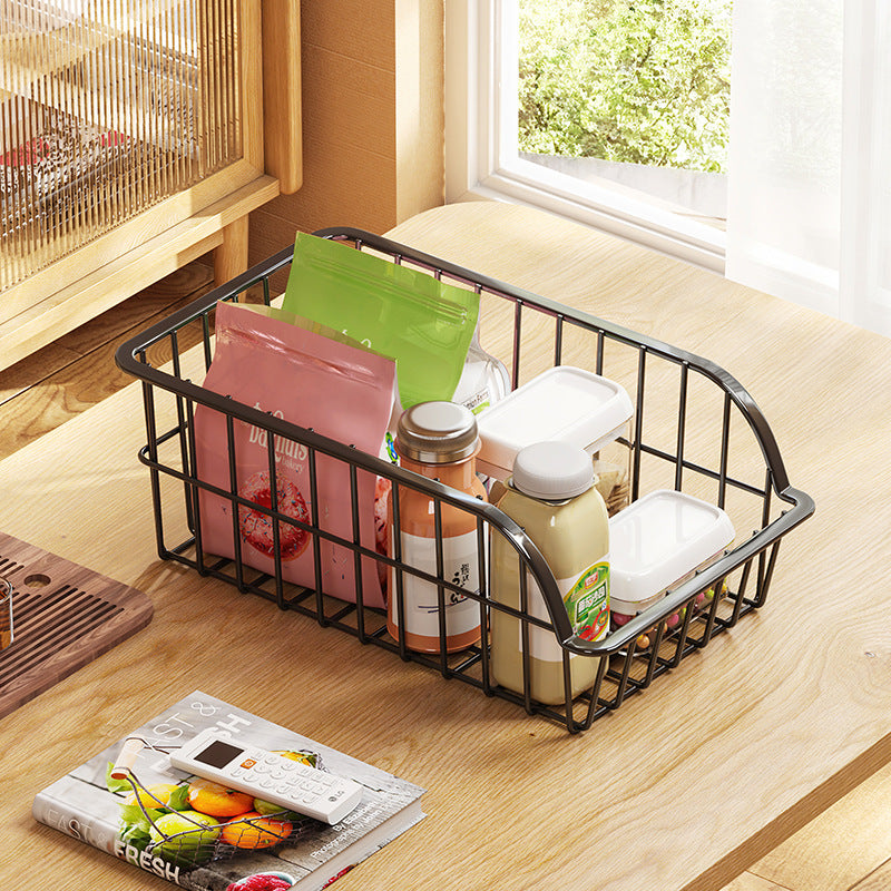 Simple metal storage basket for storage of food or washing and care supplies VL-0290