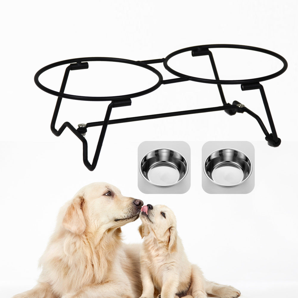 Stainless Steel Double Diner Elevated Dog Feeder Pet Bowl Stand VL-0348